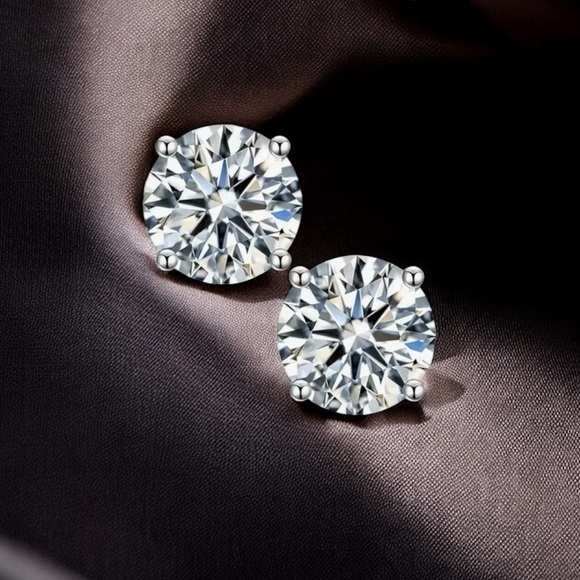 MOISSANITE 4c.t.w Stud Earrings Pure Sophistication GRA CERTIFIED Carat - Picture 3 of 4
